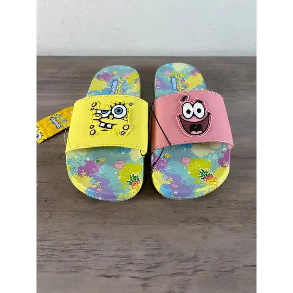 Spongebob Patrick Colorfor Slid Sandals Women's Size 9 NWT - Picture 3 of 6